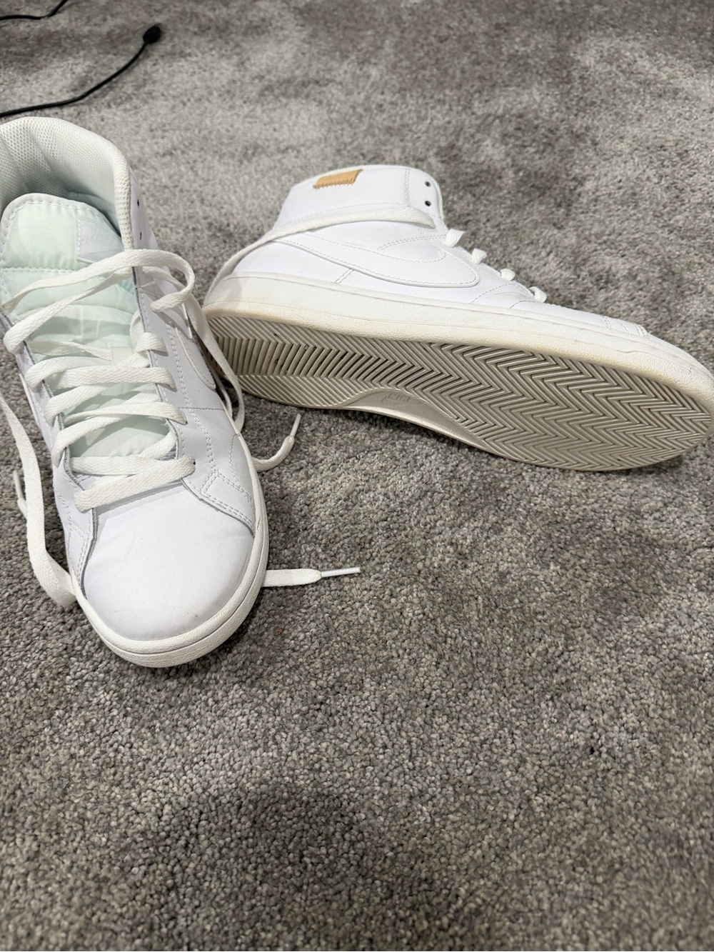 Nike Women's White High-Top Athletic Sneakers - Picture 2 of 3